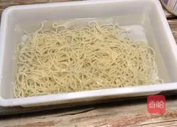 Chicken shreds to cool Illustration of making noodles 14