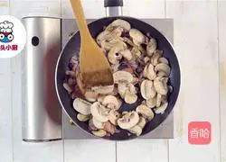 Ultra-low-fat white sauce mushroom pasta Illustration of how to do it 3