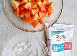 Illustration of how to make papaya milk 1