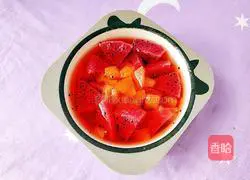 Illustration of healthy cantaloupe and dragon fruit sweet soup 10