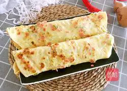 Illustration of how to make ham and egg pancakes 9