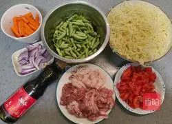 Illustration of how to make braised beans and noodles 1