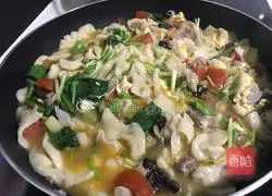 Tomato and mutton Illustration of how to pull out noodles 7