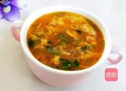 Illustration of tomato and egg drop soup 16