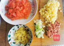 Illustration of how to make tomato noodles 1