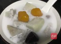 Illustration of how to make coconut milk sago and taro balls 4