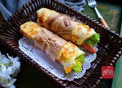 Illustration of how to make egg-filled pancakes 13