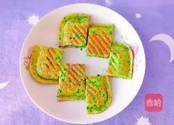 Illustration of how to make leek, egg and glutinous rice pancakes 12