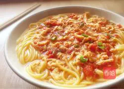 Illustration of how to make tomato, egg and corn noodles 5