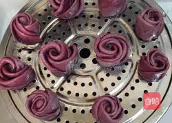Purple Illustration of how to make potato rose steamed buns 10