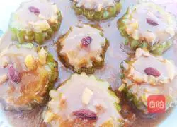 Illustration of how to make fried and stuffed bitter melon 15