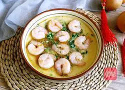 Illustration of how to make steamed egg custard with spinach and shrimp 11