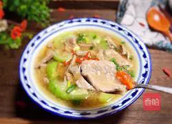 Illustration of how to make luffa and pork liver soup 14