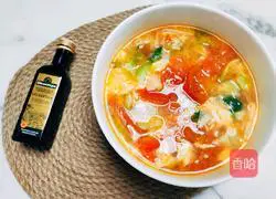 Tomato, egg and tofu skin soup recipe 11