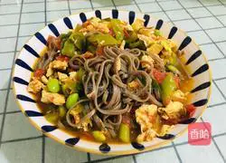 Illustration of how to make tomato and egg soba noodles 15