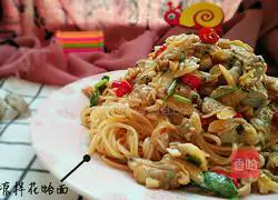 Illustration of how to make cold clam noodles 13