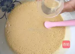 Banana Walnut Illustration of how to make nut waffles 6