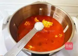 Illustration of tomato, lotus root and pork ribs soup 11