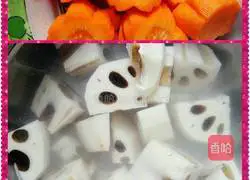 Illustration of how to make pig's feet and lotus root soup 7