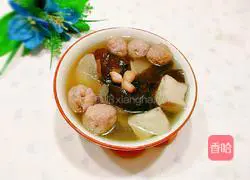 Illustration of how to make kelp, tofu and white radish meatball soup 19