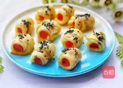 Illustration of how to make crispy sausage puff pastry rolls 10