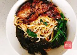 Spinach and chicken Illustration of how to make noodles 5