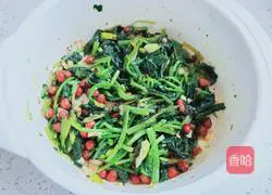 Illustration of how to make cold spinach and peanuts 9
