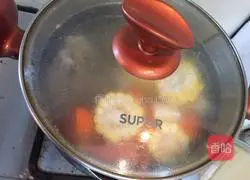 Corn, carrot and yam pork ribs Illustration of how to make soup 8