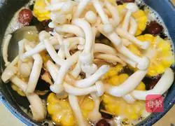 Illustration of how to make ginger, date, corn and mushroom soup 6