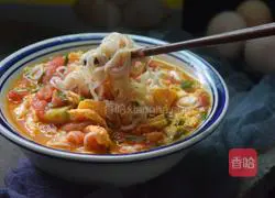 Illustration of how to make tomato and egg noodles 14