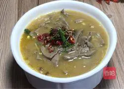 Pork liver in sour soup Illustration of how to make slices 13