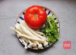 Tomato, seafood and mushroom soup recipe 1