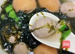 Seaweed meatballs Illustration of how to make soup 9