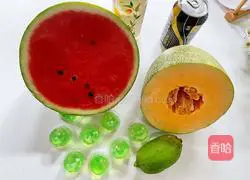 Illustration of how to make fruit tea sparkling drinks 1