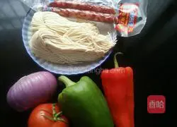 Illustration of making noodles with soy sauce 1