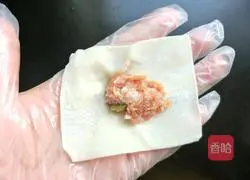 Illustration of how to make fresh meat wontons with tomato sauce 11