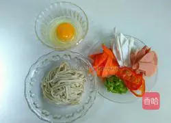 Illustration of how to make fried noodles 1
