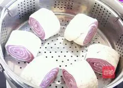 Illustration of how to make purple sweet potato two-color steamed buns 13