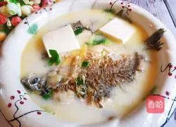 Illustration of how to make crucian carp tofu soup 10