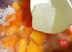 Illustration of how to make papaya with fermented taro balls 14