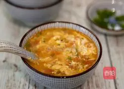 Illustration of how to make tomato and egg soup 8