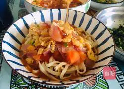 Illustration of how to make hand-made egg and tomato noodles 17