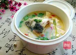 Illustration of how to make crucian carp head tofu soup 9