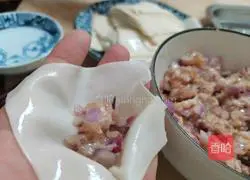 Illustration of how to make fresh meat wontons 4