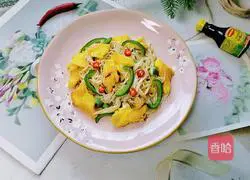 Illustration of how to make scrambled eggs with enoki mushrooms 10