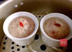 Illustration of how to make stewed lion head 14