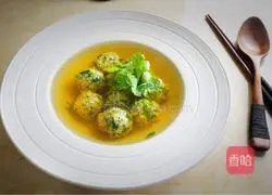 Illustration of how to make coriander meatball soup 19
