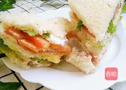 Illustration of how to make ham sandwich (whole wheat) 12