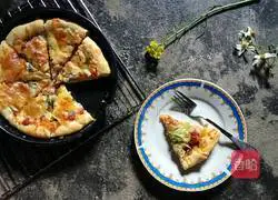 Illustration of grilled sausage and vegetable pizza 10