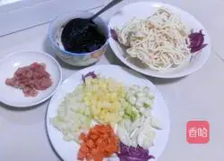 Illustration of how to make Korean fried noodles 1
